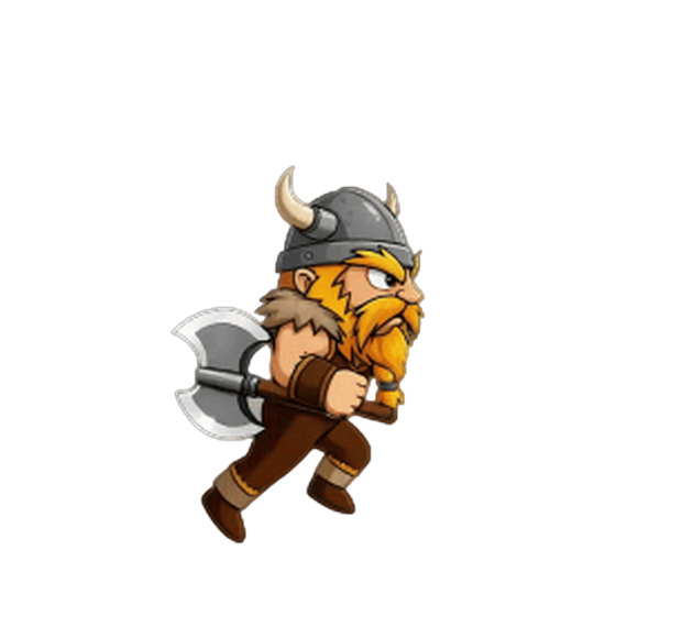Viking running through Midgard